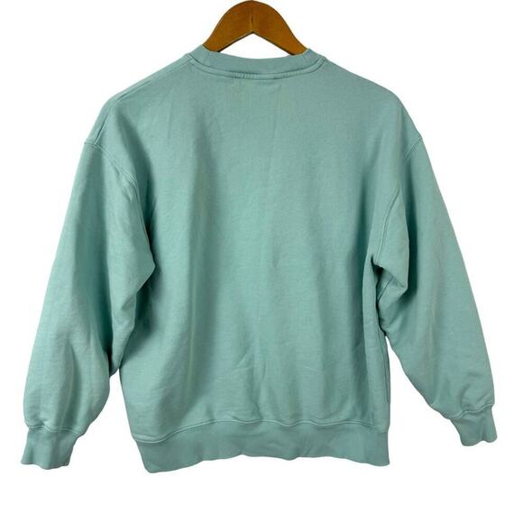 Acne Studios Fairah Face Patch Cotton Sweatshirt Mint Size XXS - Picture 11 of 16